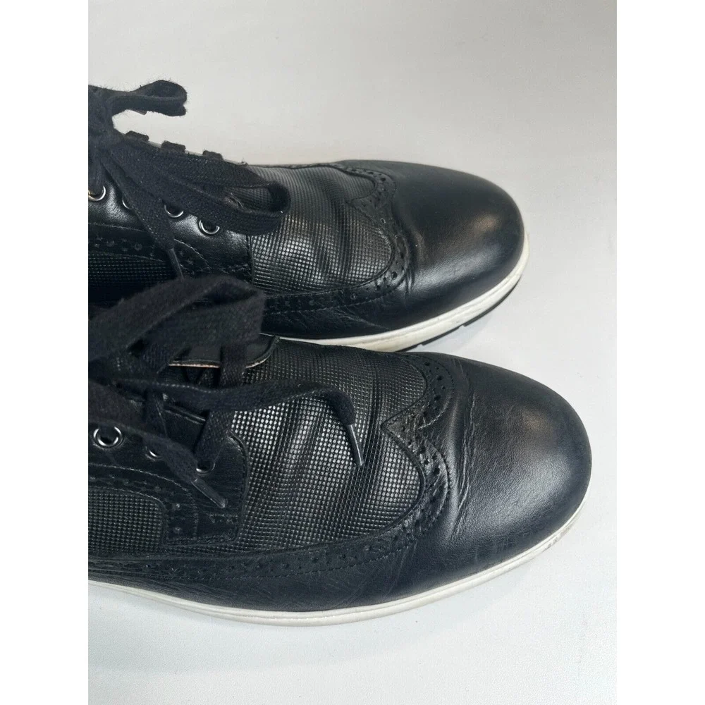 Johnston & Murphy Mens Elliston Derby Dress Shoes Black Leather‎ Wingtip 10M